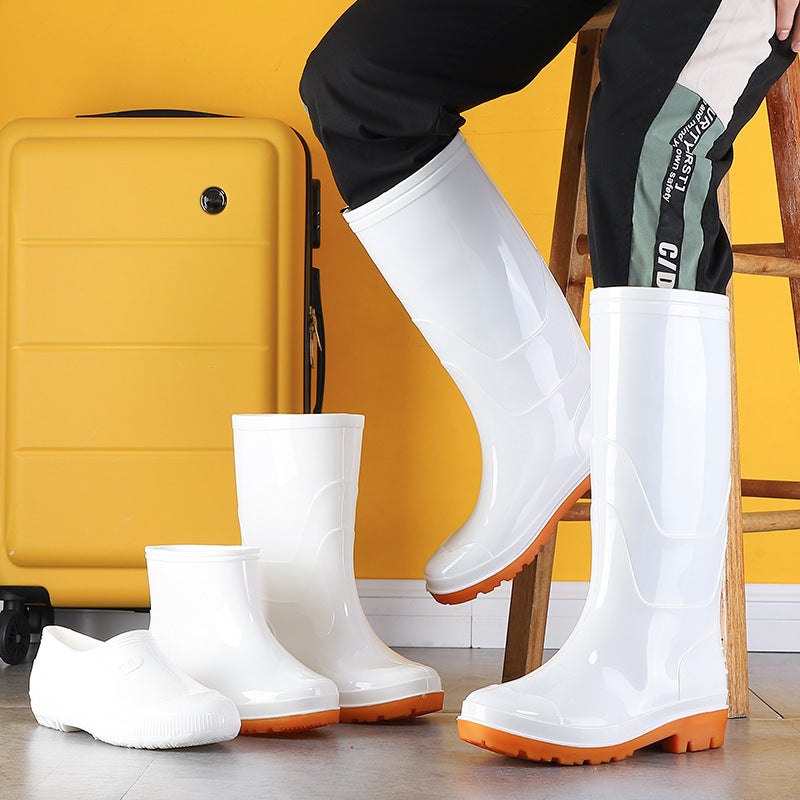 White Rubber Shoes, Military Boots, Neutral, Logo Can Be Added, Waterproof Boots, Non-Slip Labor Protection Boots, Men'S And Women'S Food Workshop White Work Shoes - Image 2